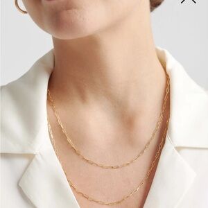 Quince 14k yellow gold paperclip necklace 22”- similar to catbird 1976 necklace